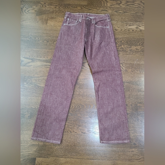 Levi's 501 XX  Denim Men's Jeans Burgundy Color Sz.34×34 - Picture 1 of 10